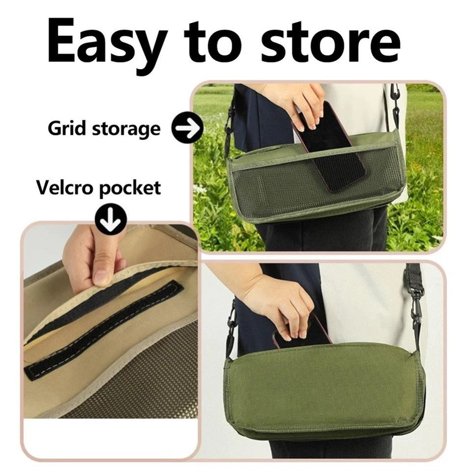 Khaki Foldable Backpack Stool Portable Mini Outdoor Camping Folding Seat Chair