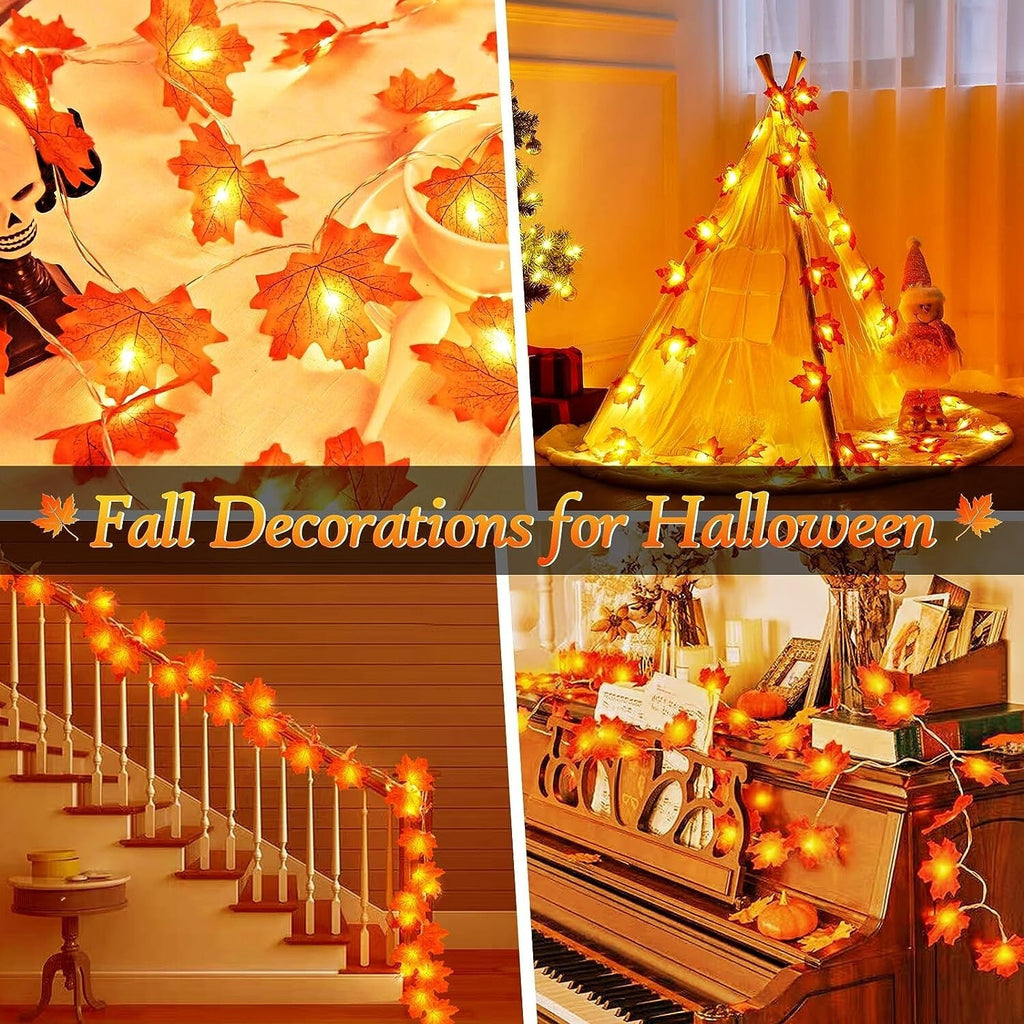 3M 20 LED Maple Leaf Fairy String Lights – Autumn Decor
