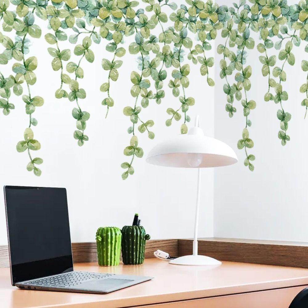 Ornament Home Decoration Eucalyptus Leaves Decal Green Plant Vine Wall Stickers