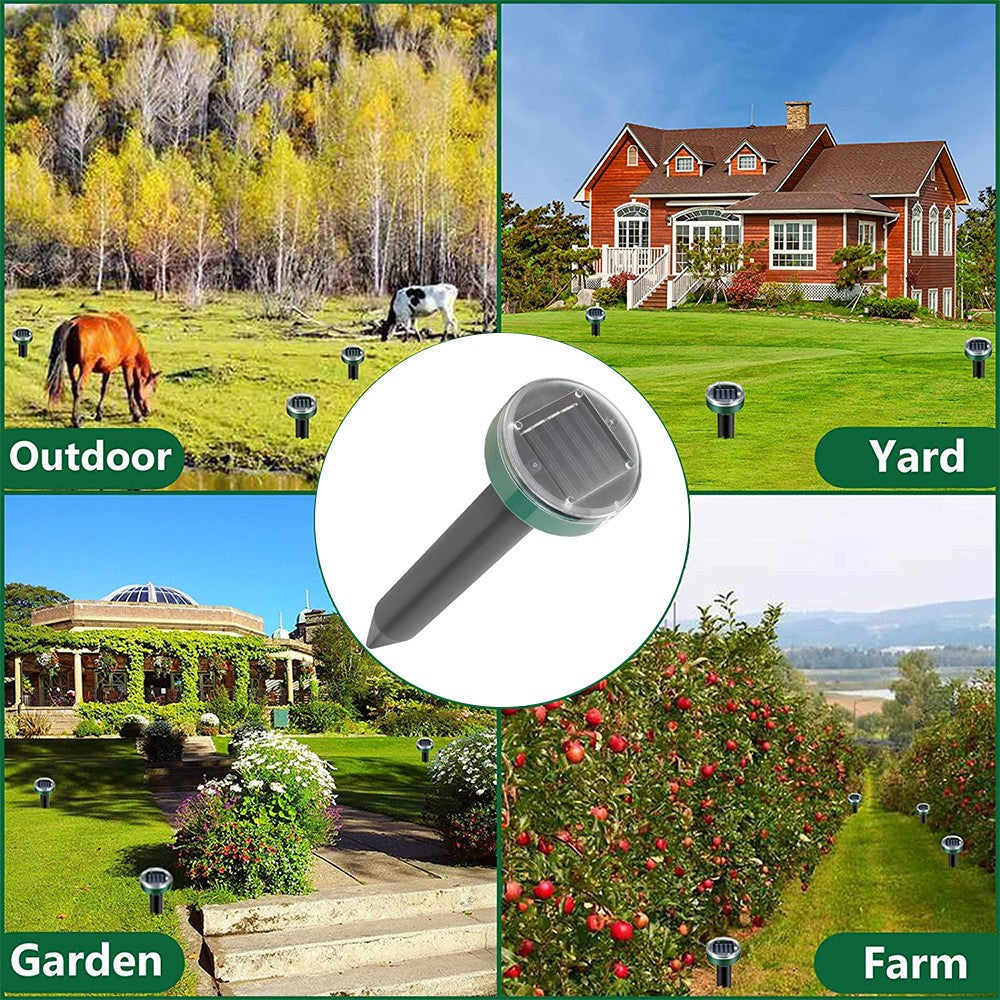 2-4PCS Solar Ultrasonic Deterrent Repeller Pest Scarer Mole Rat Garden Repellen