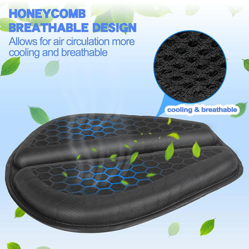 Motorcycle Gel Seat Cushion Comfort Pillow Pad Cover Pressure Relief Universal