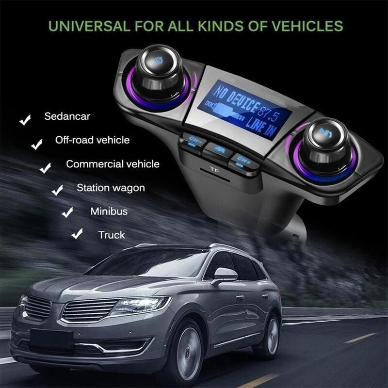 Car Wireless Bluetooth MP3 FM Transmitter AUX Audio Stereo Adapter 2 USB Charger