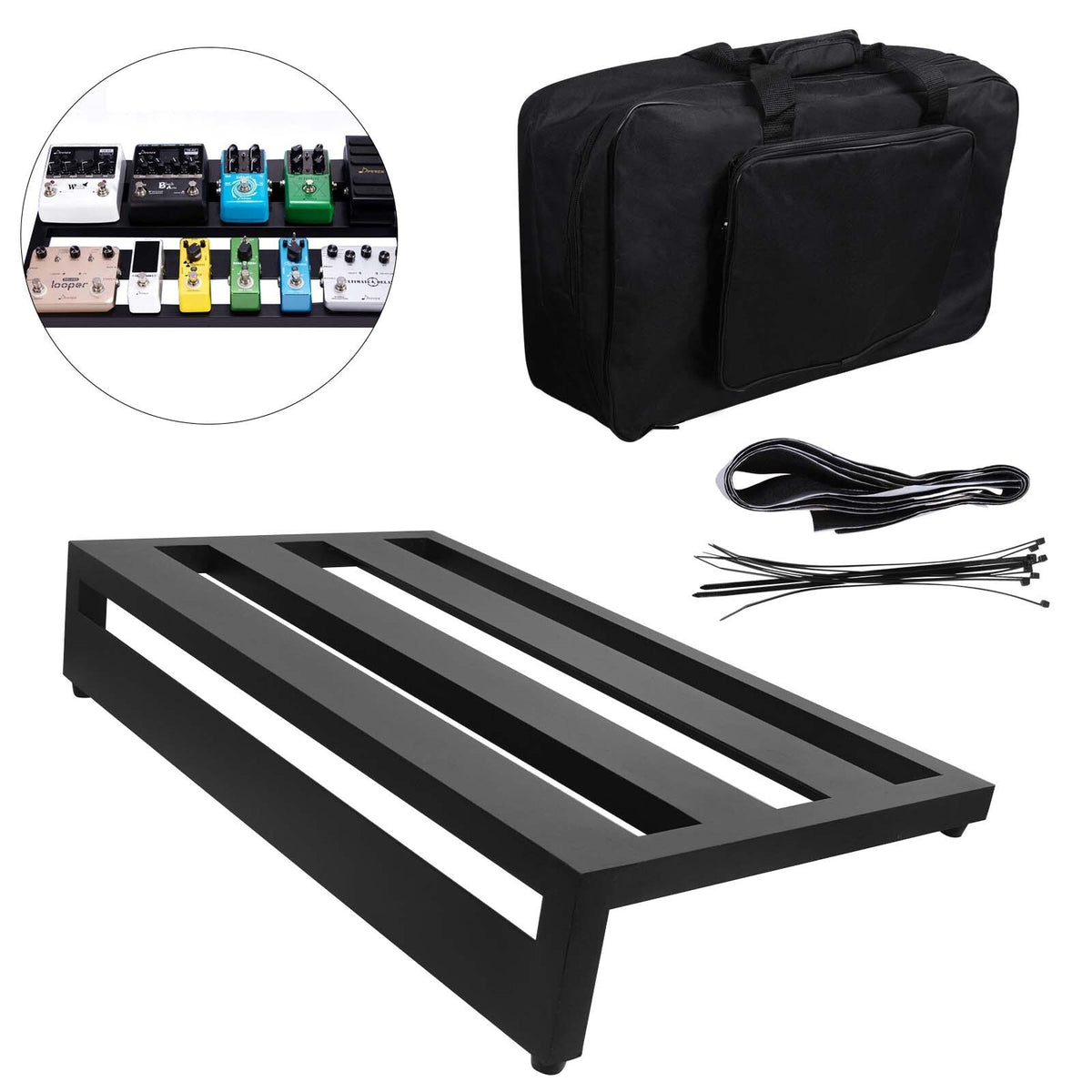 Large Size Guitar Effect Pedal Board Aluminum Alloy Pedalboard with Carry Bag