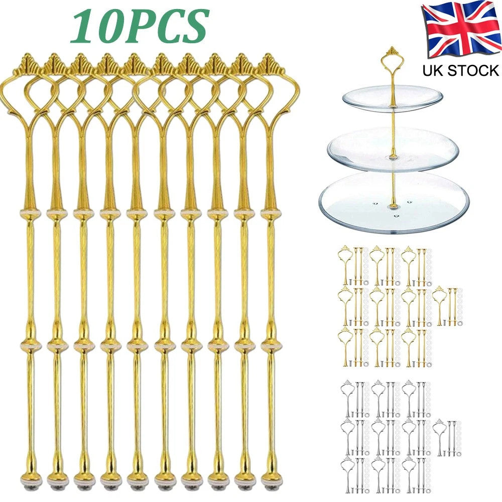 10x Cake Stand Centre Rod Handle Fittings Cupcake Muffin Plate Stand UK