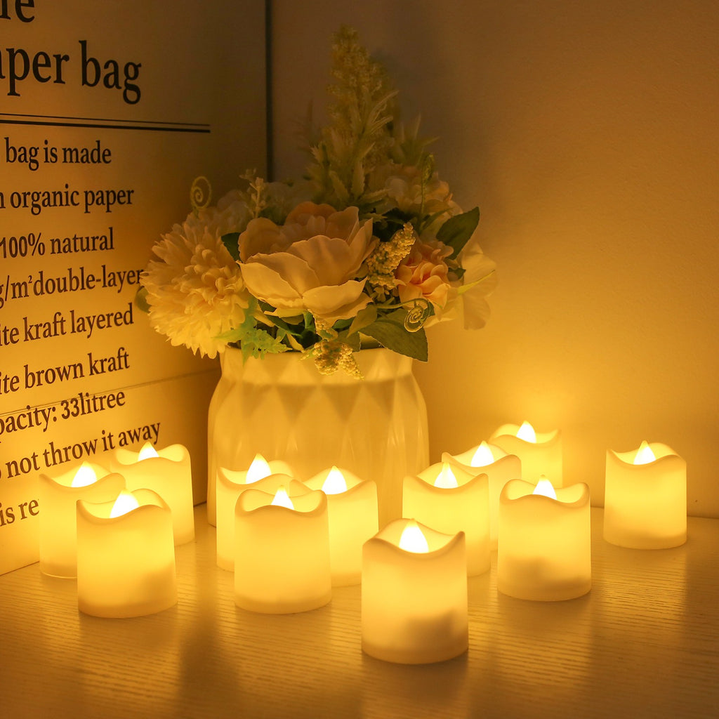 24PCS Led Tea Lights Candles LED FLAMELESS Battery Operated Wedding XMAS Decor