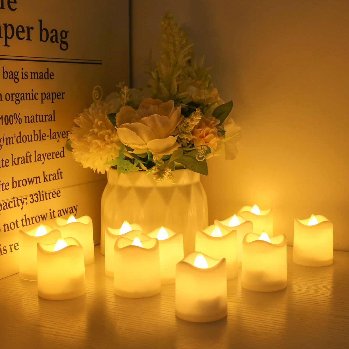 24PCS Led Tea Lights Candles LED FLAMELESS Battery Operated Wedding XMAS Decor