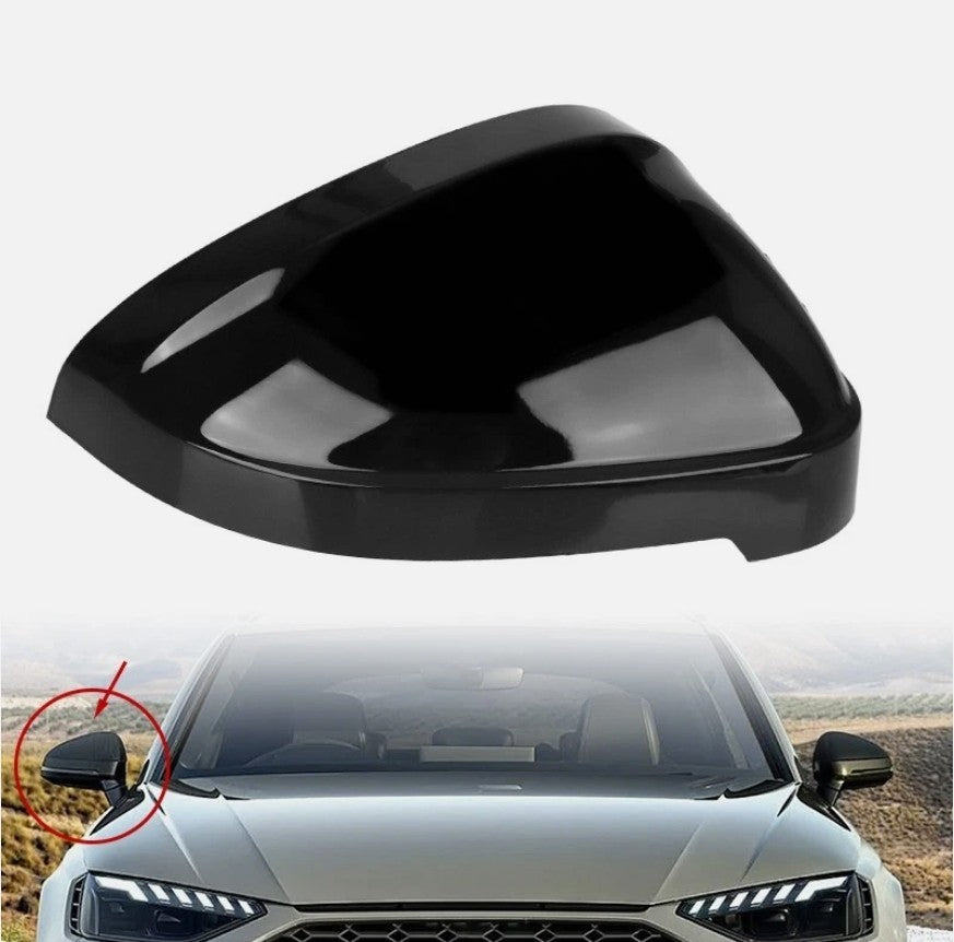 2x Gloss Black Wing Mirror Cover Caps For 2016-2023 Audi A4 S4 A5 S5 RS5 RS4 B9