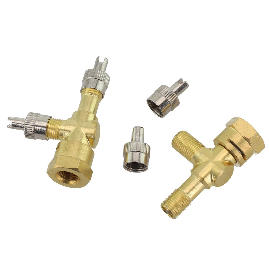 3 way Pure TPMS Valve Tee Adapter for Cars and For Motorcycles Set of 2