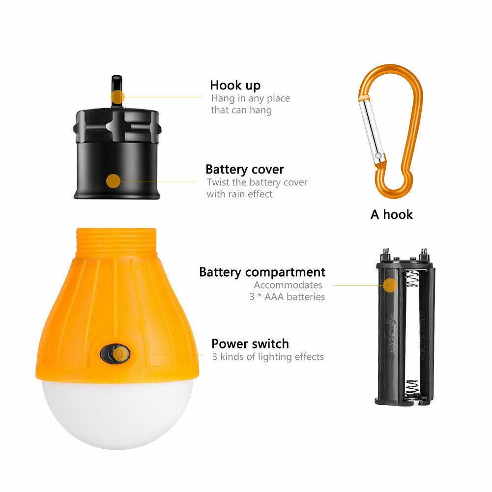 LED Camping Tent Light Bulb Outdoor Hanging Bright Lantern Light