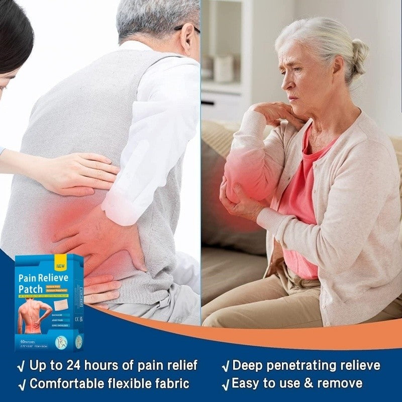 60 Pain Relief Patches Herbal Heat Plaster for Back Knee Neck Shoulder Arthritis