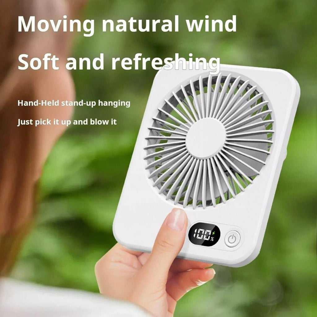 Portable Small Mini Turbo FAN Rechargeable Desk Fan Quiet 5 Speed Table Cooling