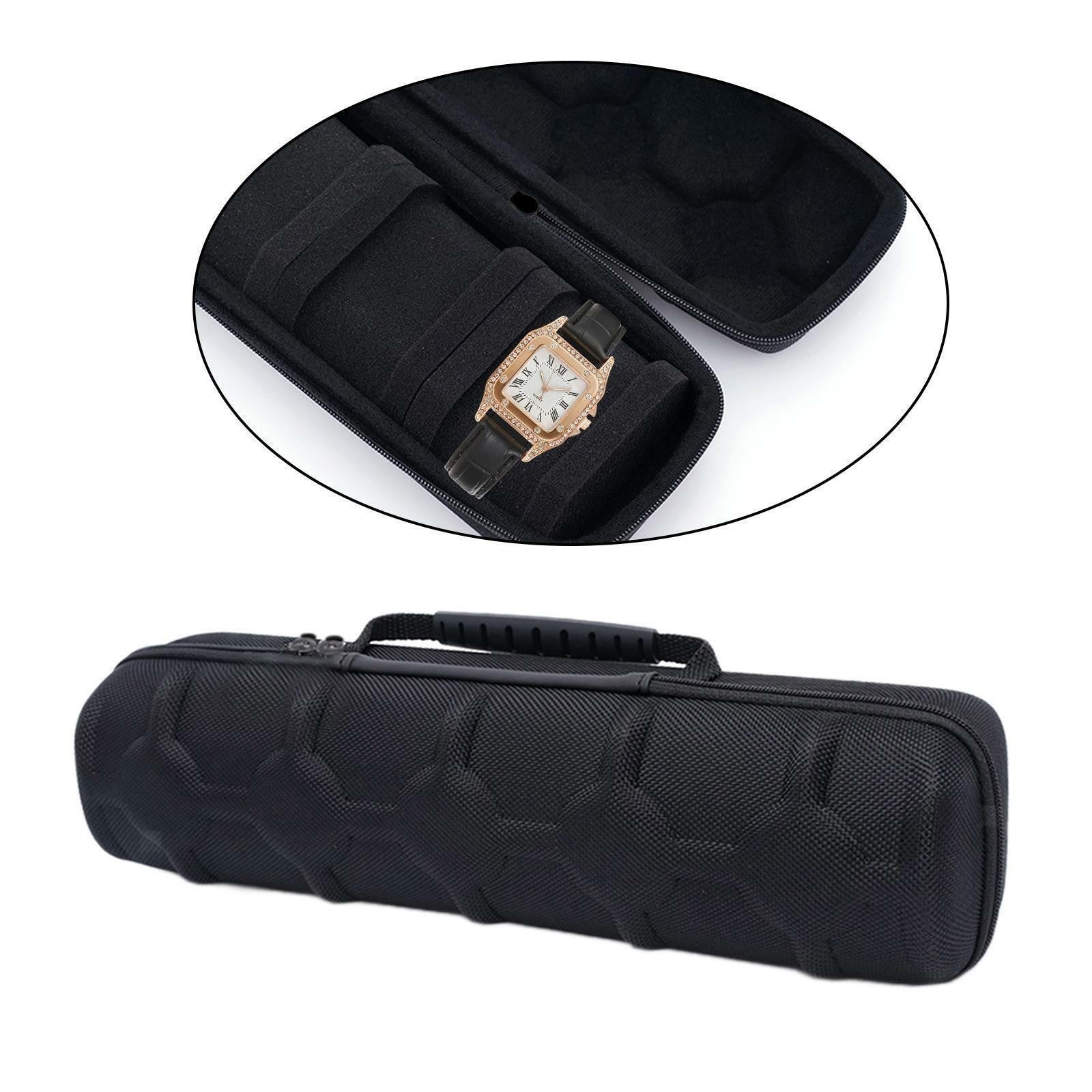 Watch Roll Travel Case Storage Organizer 5 Slots Watch Box for Men & Women
