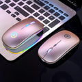 Slim Rechargeable Bluetooth/ USB Wireless RGB Mouse for Tablet PC Andoid iPad
