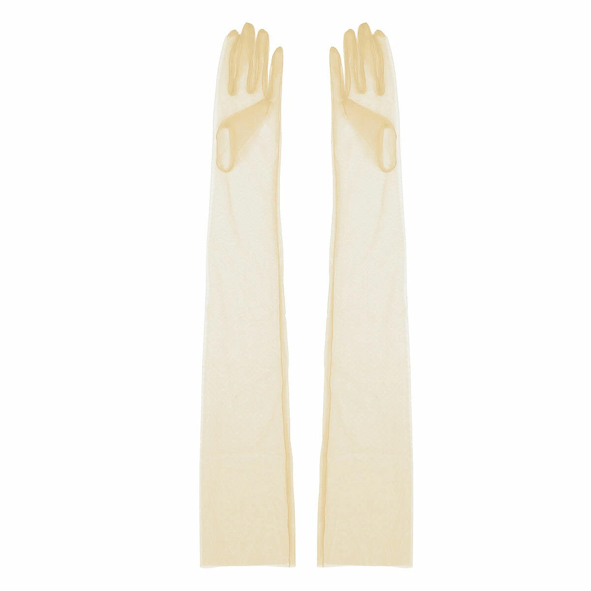 Women Sheer Mesh Full Finger Long Gloves Arm Opera Wedding Bridal Sun Protection
