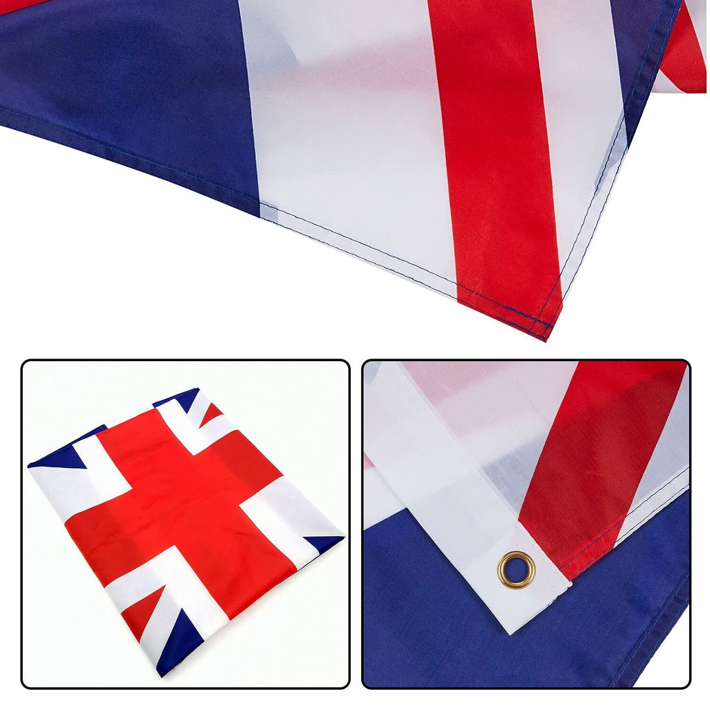 Union Jack Flag Brass Eyelets Double Stitched Great Britain UK Sport 5X3FT Fast