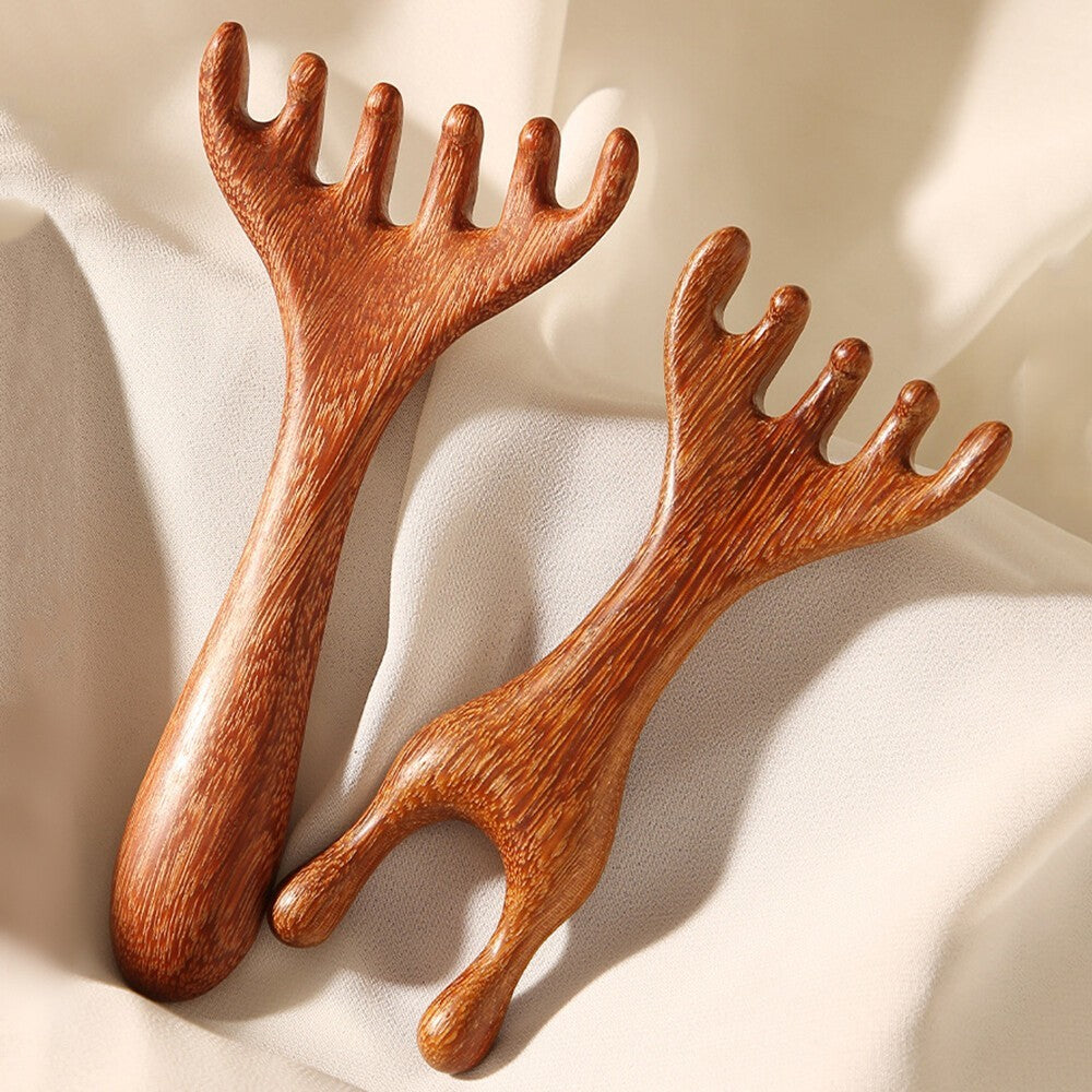 Sandalwood Acupressure Face Body Massage Comb - Scalp Relaxation Therapy Tool