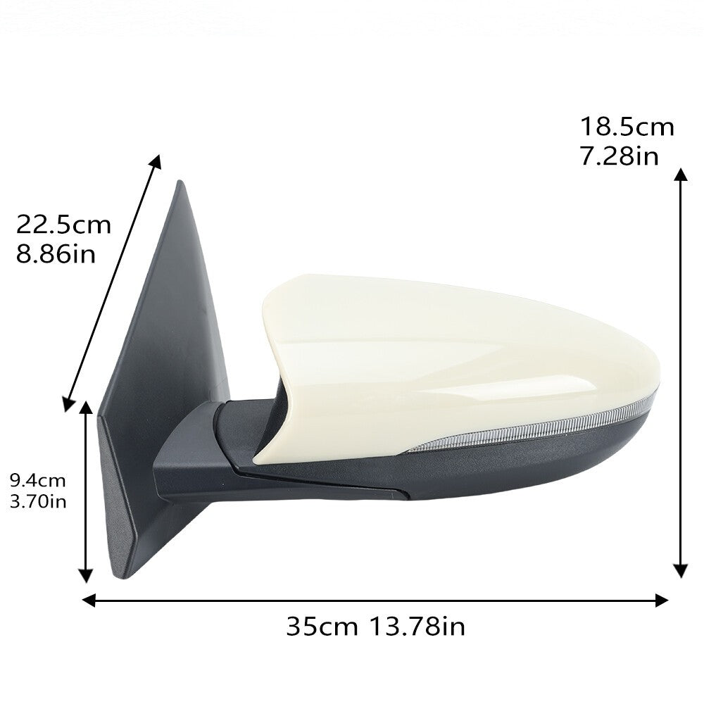 Left Door Wing Mirror For Hyundai i20 MK3 2020-2024 Primed White Power Passenger