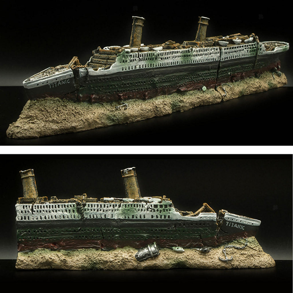 Aquarium Titanic Shipwreck Decorations Resin Material Ship Decorations，Fish Tank