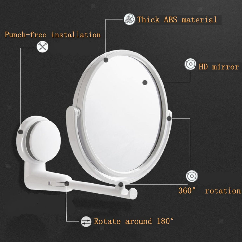 New Extending Makeup Bathroom Shaving/ 2-Side Mirror Wall Mount Double Sided