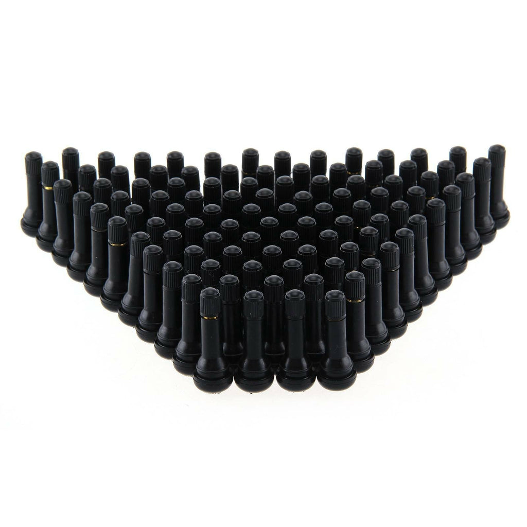 100x TR414 Tubeless Rubber Car Wheel Tyre Valve &  Metal Valve Puller Tool UK