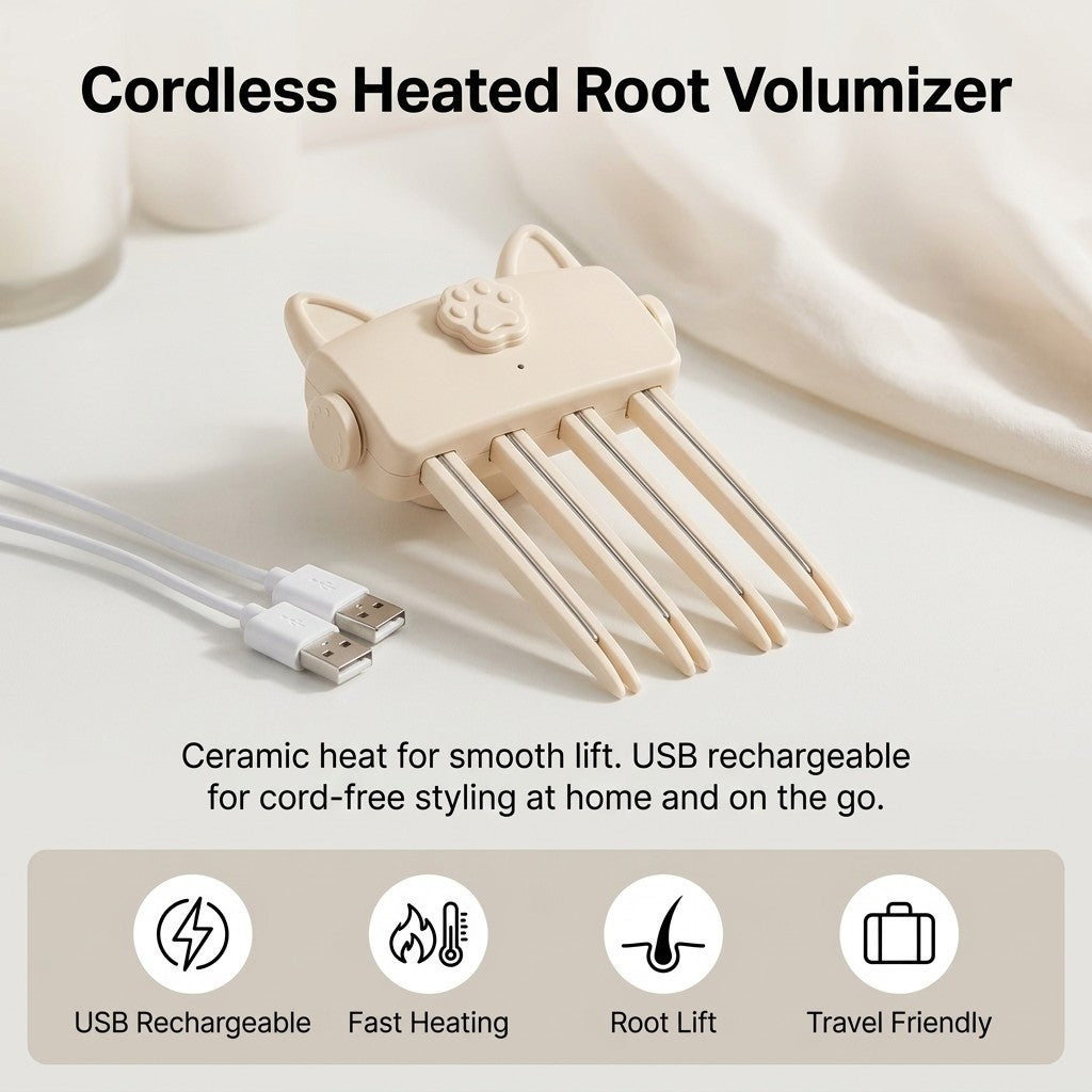 Electric Cordless Heated Hair Volume Clip - Root Clips for Curly Hair Volume UK