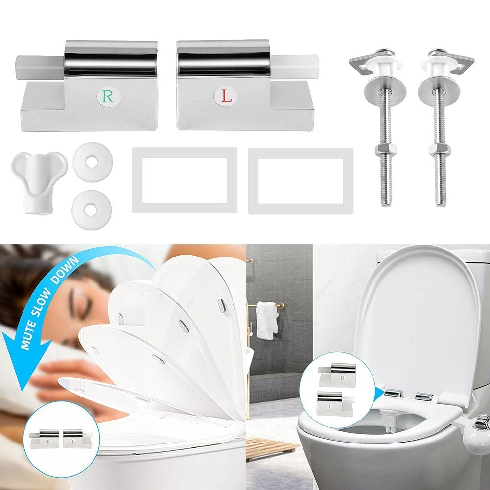 Toilet Seat Replacement Hinges with Soft Close Mechanism for Easy Install