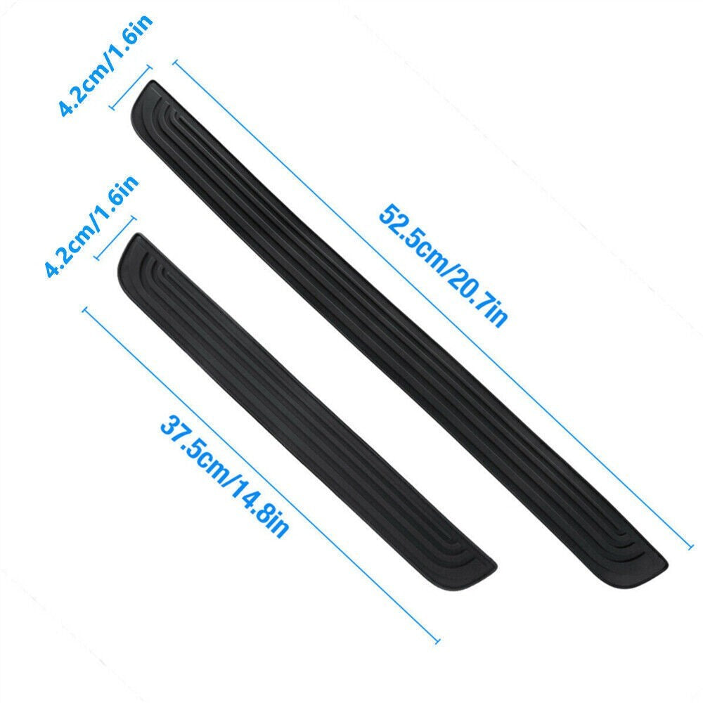 4x Rubber Car Door Scuff Plate Sill Cover Panel Step Protector Guards Universal