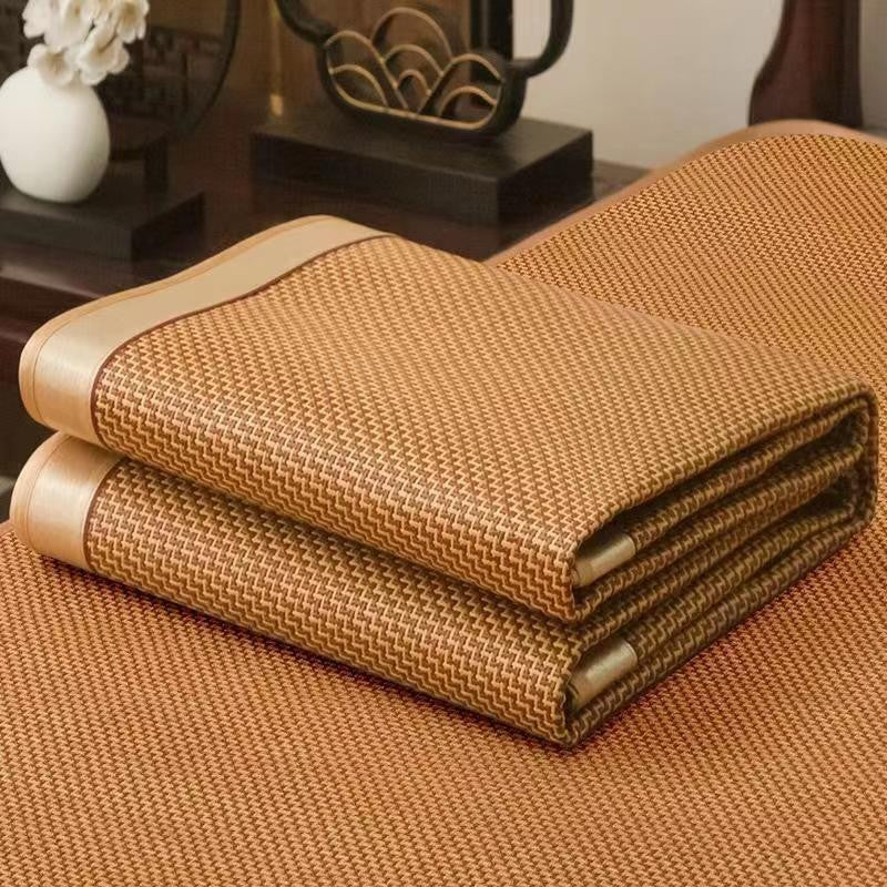 Summer Sleeping Mat 1set For Bed Rattan Foldable Nature Bamboo Cool Bed Mat Pad
