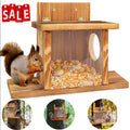 Carbonized Wood Squirrel Feeder Durable Squirrel House Box for Backyard Garden~