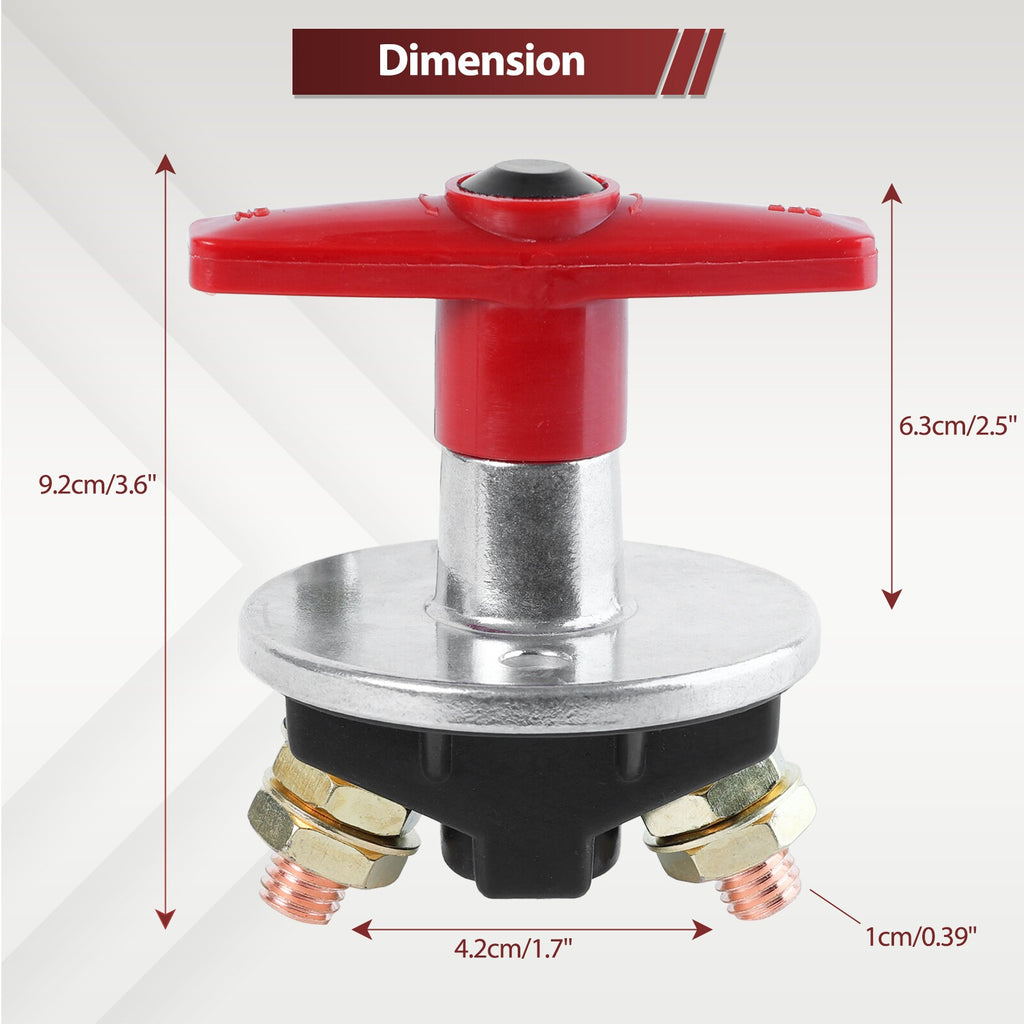 Fixed Key Battery Isolator Cut Off Car Kill Switch 1500 Amp 12v/24v Heavy Duty