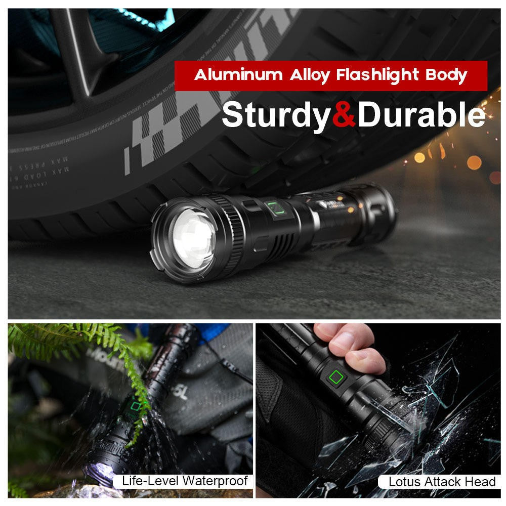 Super Bright USB Rechargeable LED Flashlight  Torch Tactical Lamp UK