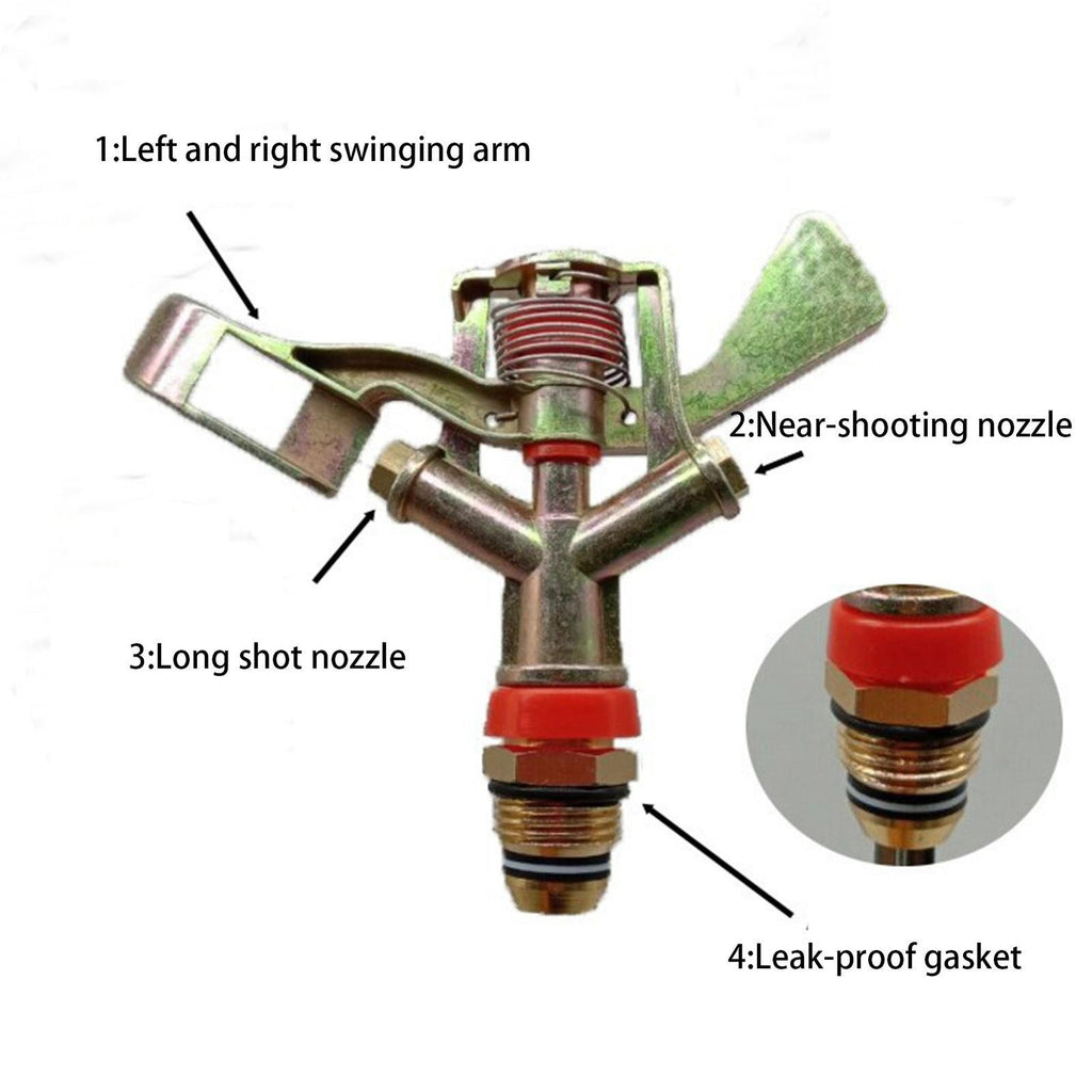 Automatic Rotating Sprinkler w/Tripod 360°Watering Nozzle for Garden Irrigation