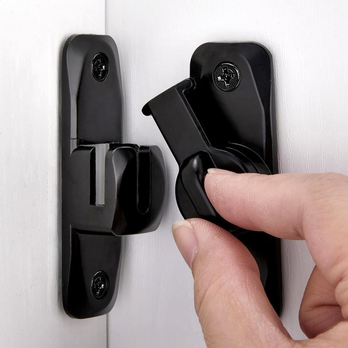 Flip Door Latch, 90/180 Degree Barn Door Gate Latches Lock, Right Angle Door Loc