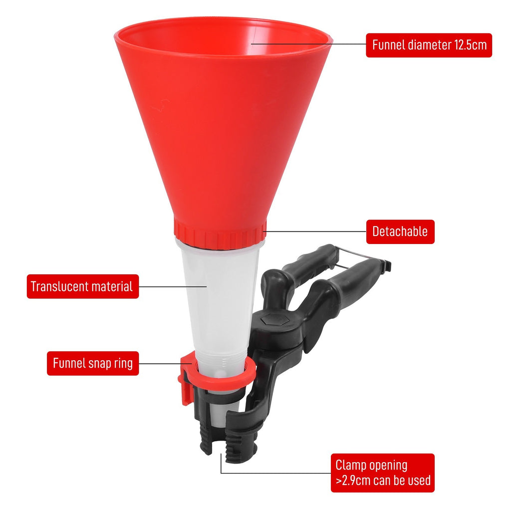 Universal Handsfree Car Engine Oil Funnel Gasoline Filling with Adjustable Clamp
