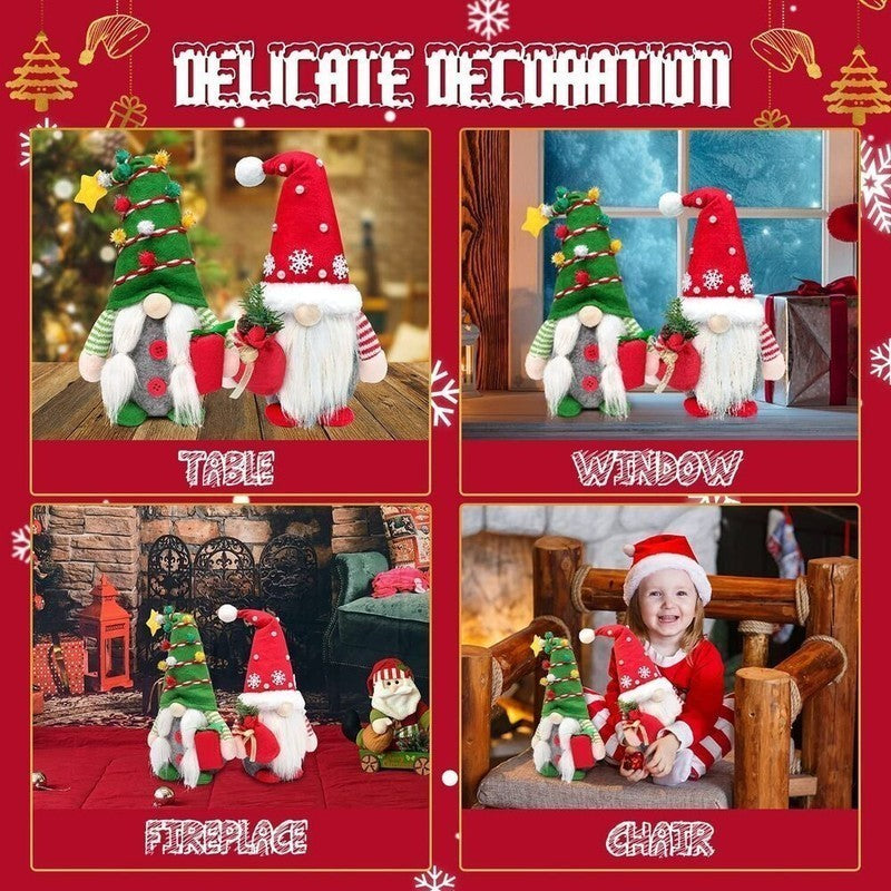 2PCS Christmas Gnome Plush Santa Doll Gonk Dwarf Elf Xmas Easter Decoration Gift