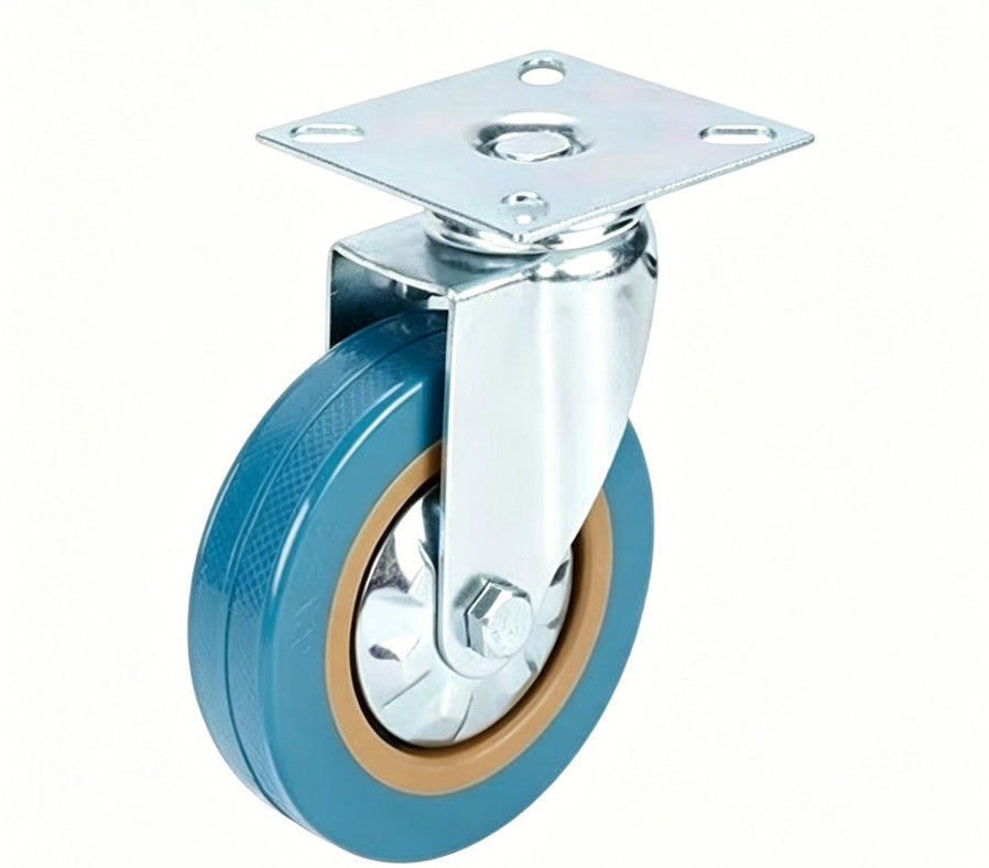 4Pcs 75mm Heavy Duty Rubber Castor Wheels Full 360° Swivel Trolley Casters