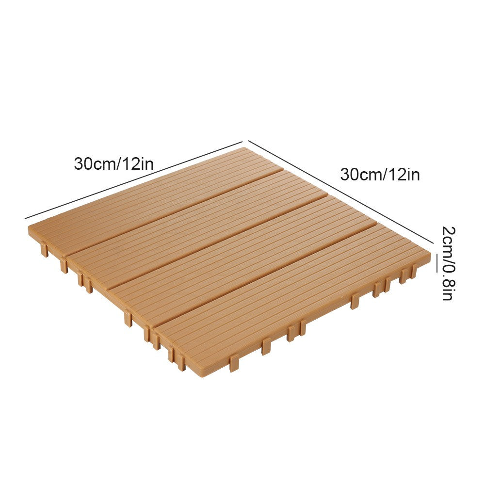 12Pack Heavy Duty Deck Tiles - Anti-Slip Interlocking Floor 30x30cm Outdoor UK