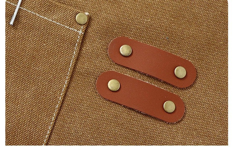 Unisex Waxed Canvas Work Apron Multiple Tool Pockets Woodworking Chef Apron