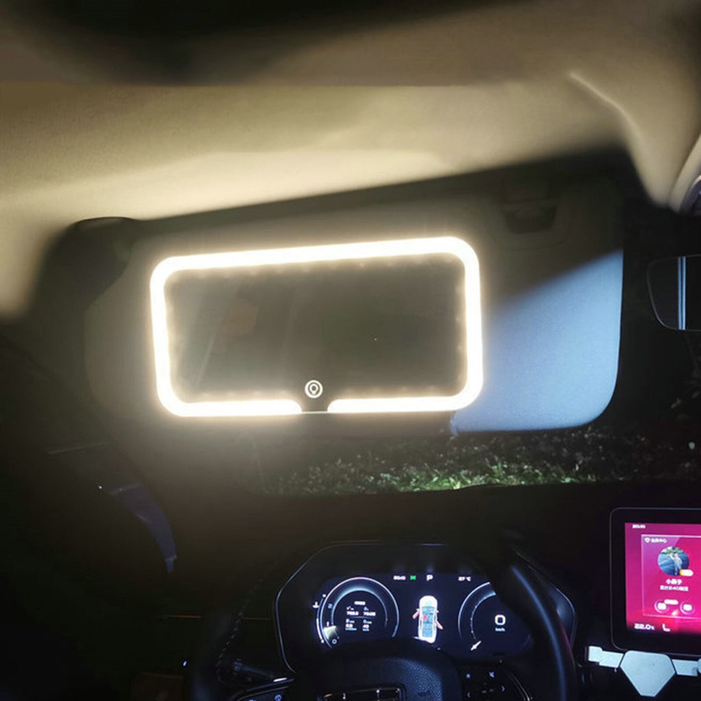 Car Interior Mirrors Sun Visor Plate LED HD Makeup Mirror for Girls Women