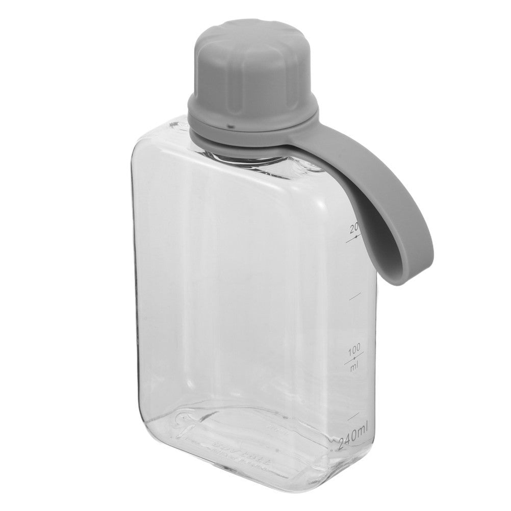 Small Leakproof 240ml Plastic Square Water Bottle Slim Flat Travel Portable