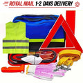 7x Car Emergency Breakdown Safety Kit with Jump Leads Tow Rope Warning Triangle