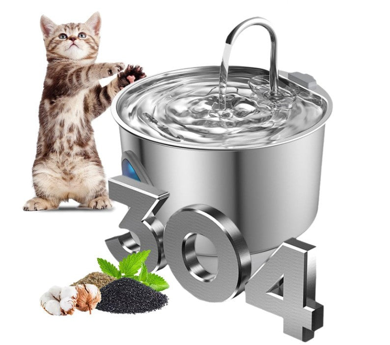 Dog Water Fountain,Stainless Steel Cat Water Fountain with Visual Water