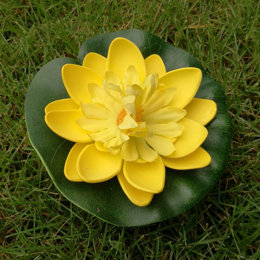 5X 10cm Artificial Lotus Water Lily Flowers Floating Pool Pond Plant Decor UK