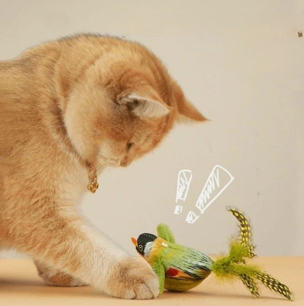 Interactive Hanging Bird Cat Toy – Catnip Teaser Toy with Sound Indoor Fun