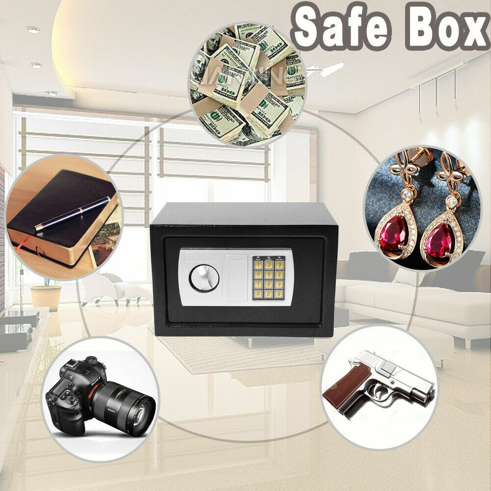 Mini Electronic Password Security Safe Deposit Box Home Office Money Cash Safety