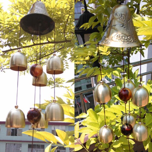 Large Copper Bells Hanging Wind Chimes Garden Yard Home Outdoor Ornament Decor