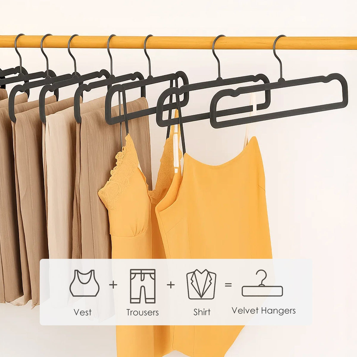 10 Pack Trouser Hangers Heavy Duty Durable Velvet Trouser Hangers Space Saving