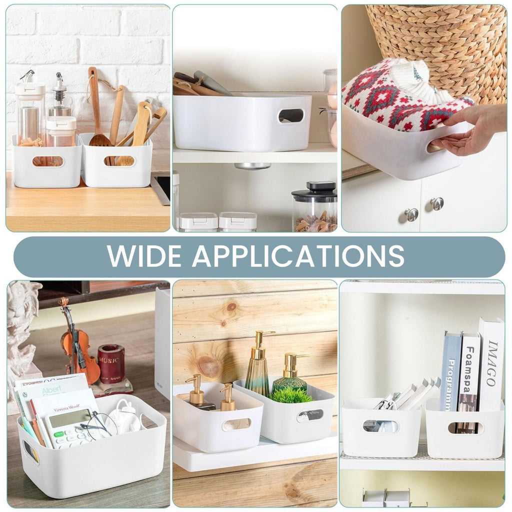 5 Plastic Storage Basket Box Handy Home Kitchen Office School Organizer