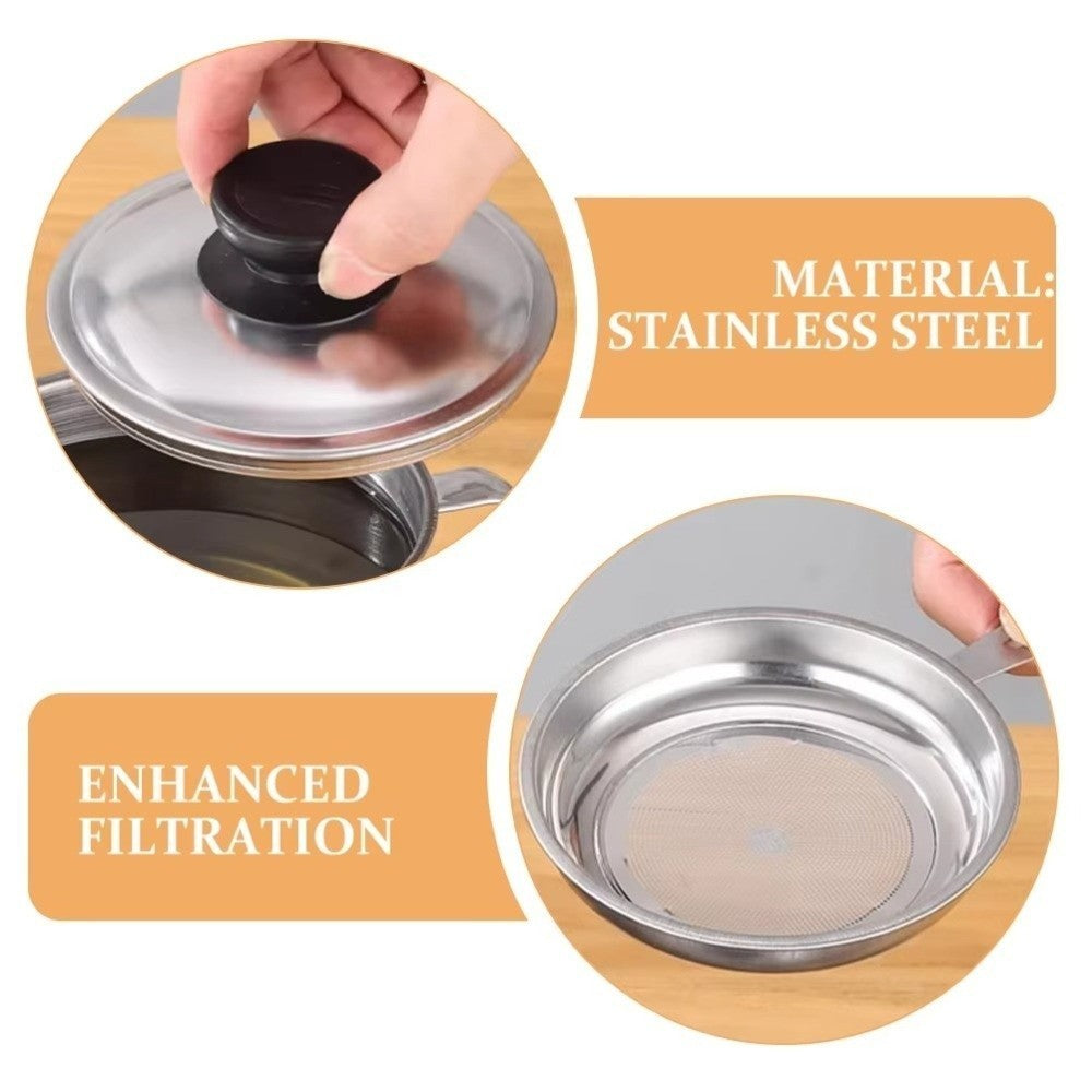 Large Capacity Oil Filter Pot 1.3L/1.8L Oil Pot Cooking Oil Strainer  Kitchen