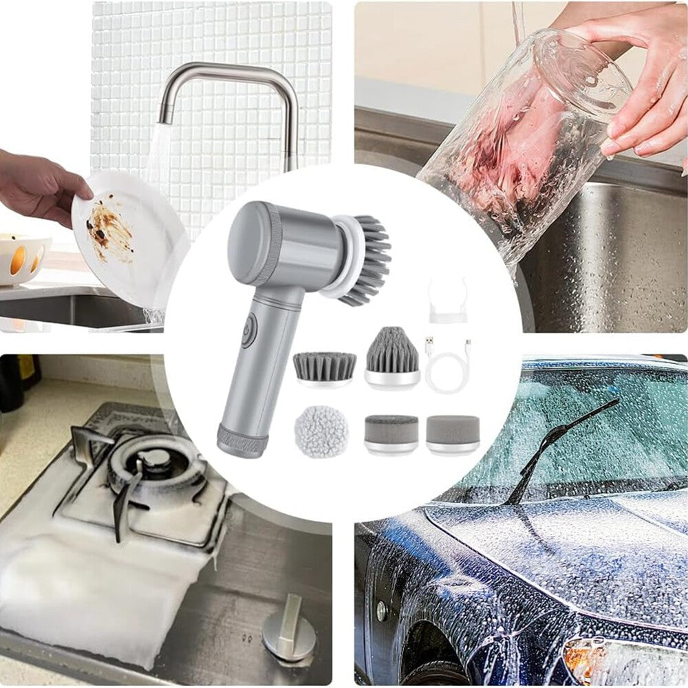 Cordless Electric Spin Scrubber Powerful Turbo Scrub Cleaning Brush Rechargeable